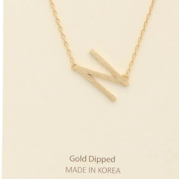 K23 INITIAL NECKLACES Gold Dipped, Brass 17" + 2" extension - Picture 7 of 11